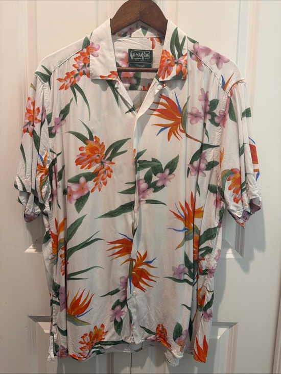 Gitman Brothers Other - Gitman Bros Vintage Men's L Floral Hawaiian Short Sleeve Camp Loop Collar USA